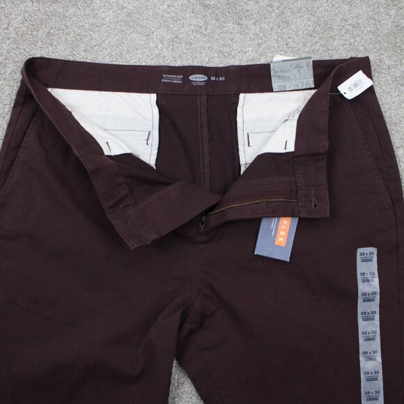 Old Navy Ultimate Slim Chino Pants NWT Mens 38x30 Red Built-In Flex Stretch - Picture 10 of 16